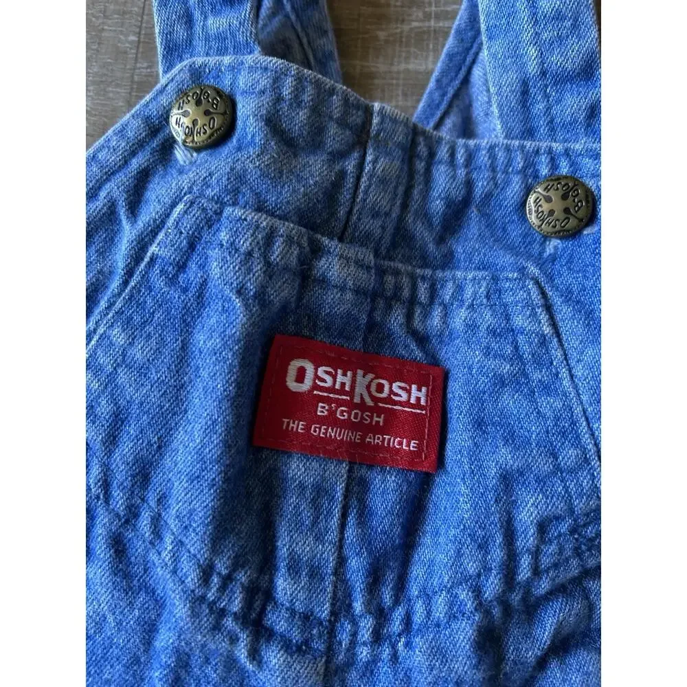 Vintage OshKosh B’Gosh Baby 3-6M Bubble Romper Overalls Baseball Bears USA